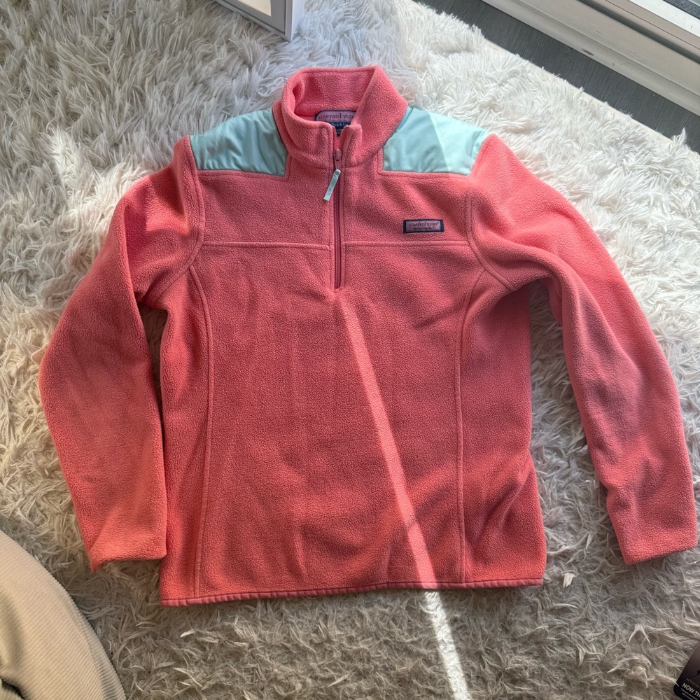 Vineyard Vines Cozy Coral Fleece Jacket Like New
